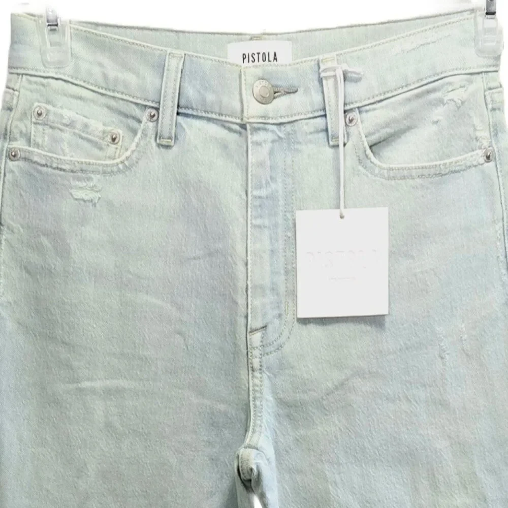 NWT PISTOLA ALEXA "LOCALS VINTAGE" HIGH RISE SPLIT FLARE 5 POCKET DENIM JEANS 26 - Picture 6 of 14